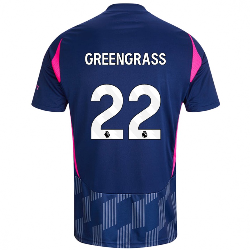 Kids Football Charlotte Greengrass #22 Royal Blue Pink Away Jersey 2024/25 T-Shirt Canada