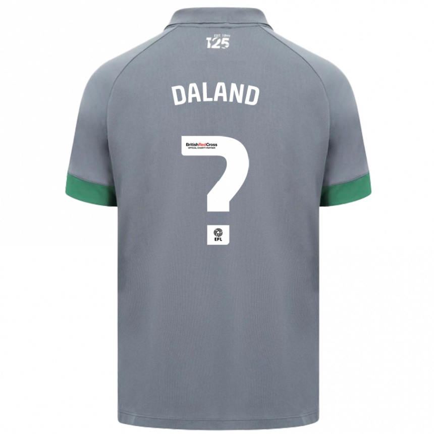 Kids Football Jesper Daland #0 Dark Gray Away Jersey 2024/25 T-Shirt Canada