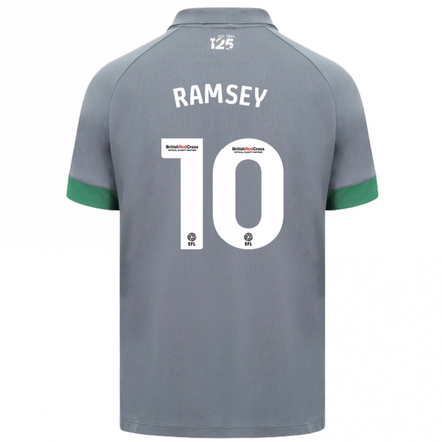 Kids Football Aaron Ramsey #10 Dark Gray Away Jersey 2024/25 T-Shirt Canada