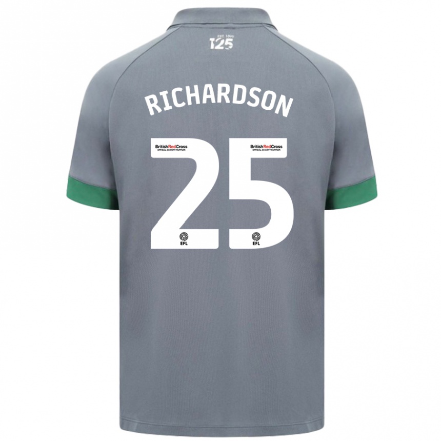 Enfant Football Maillot Tija Richardson #25 Gris Foncé Tenues Extérieur 2024/25 Canada