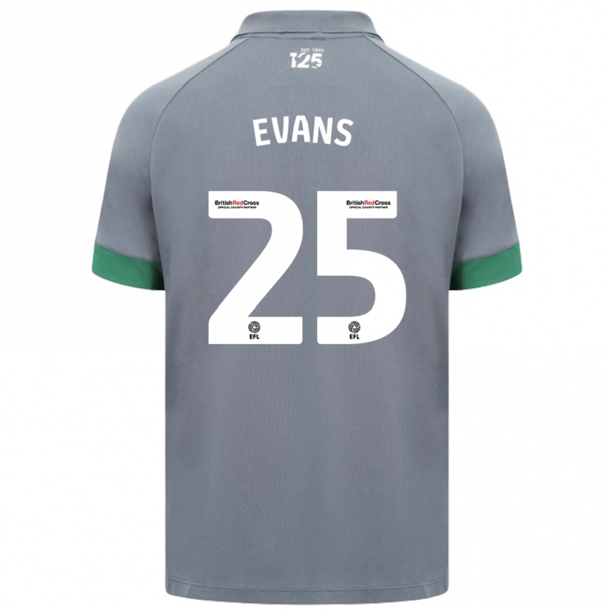 Enfant Football Maillot Kieron Evans #25 Gris Foncé Tenues Extérieur 2024/25 Canada