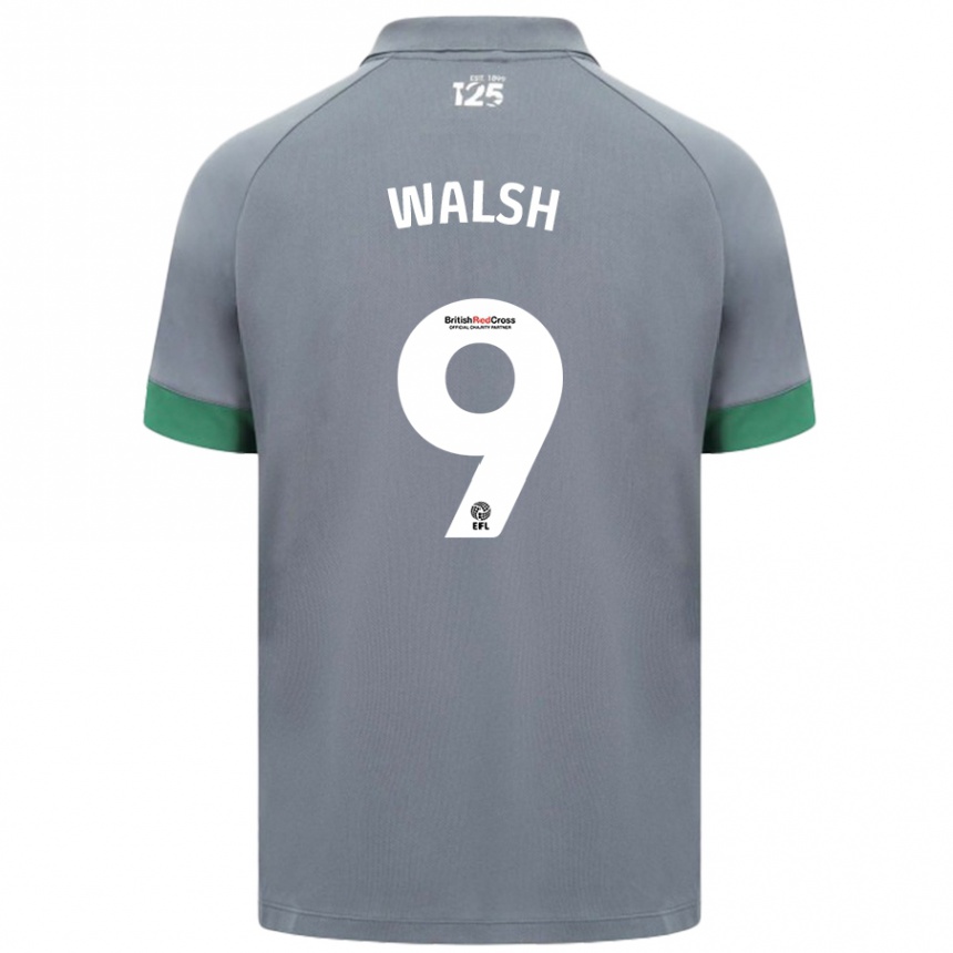 Enfant Football Maillot Catherine Walsh #9 Gris Foncé Tenues Extérieur 2024/25 Canada