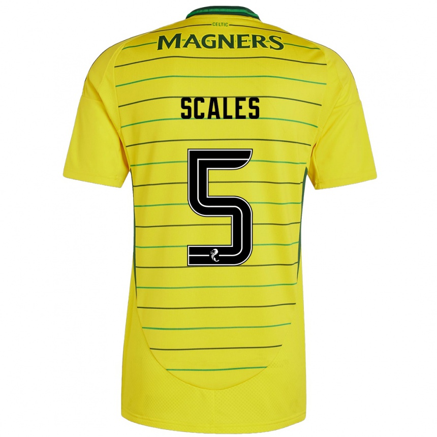 Kids Football Liam Scales #5 Yellow Away Jersey 2024/25 T-Shirt Canada