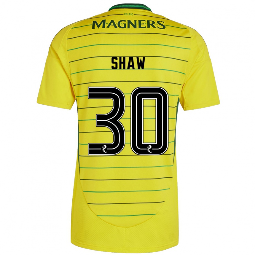 Kids Football Liam Shaw #30 Yellow Away Jersey 2024/25 T-Shirt Canada