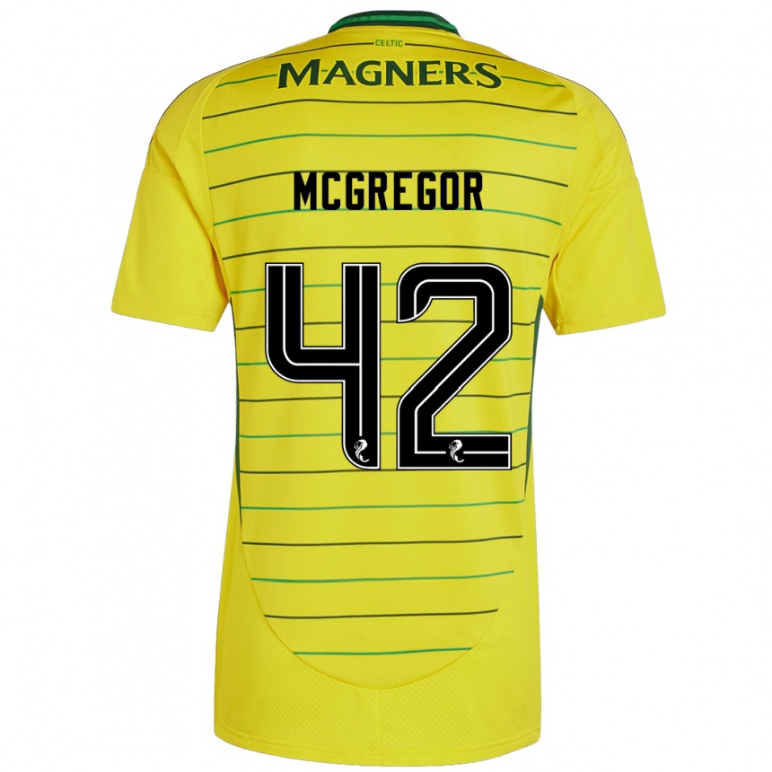 Kids Football Callum Mcgregor #42 Yellow Away Jersey 2024/25 T-Shirt Canada