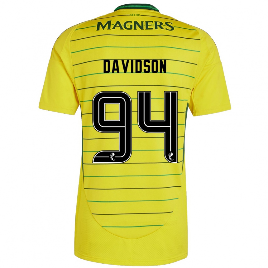 Kids Football Bruno Davidson #94 Yellow Away Jersey 2024/25 T-Shirt Canada