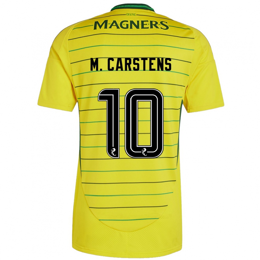 Kids Football Mathilde Carstens #10 Yellow Away Jersey 2024/25 T-Shirt Canada