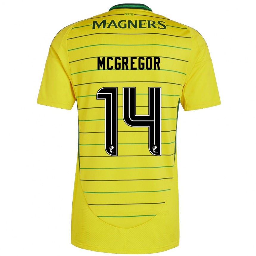 Kids Football Shannon Mcgregor #14 Yellow Away Jersey 2024/25 T-Shirt Canada