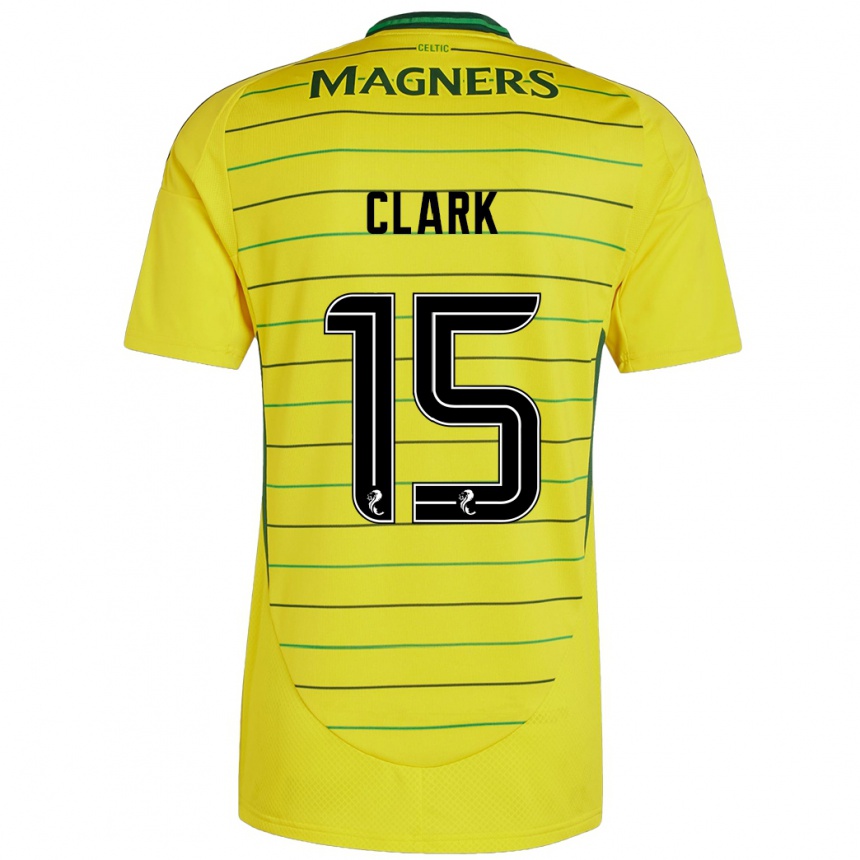 Enfant Football Maillot Kelly Clark #15 Jaune Tenues Extérieur 2024/25 Canada