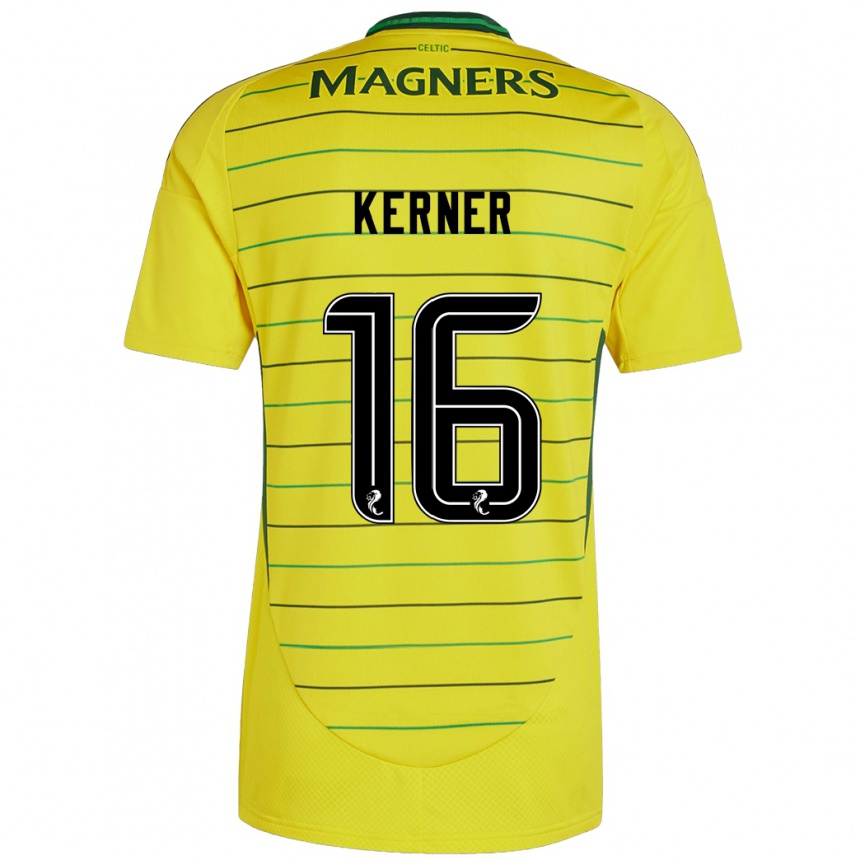 Enfant Football Maillot Hana Kerner #16 Jaune Tenues Extérieur 2024/25 Canada