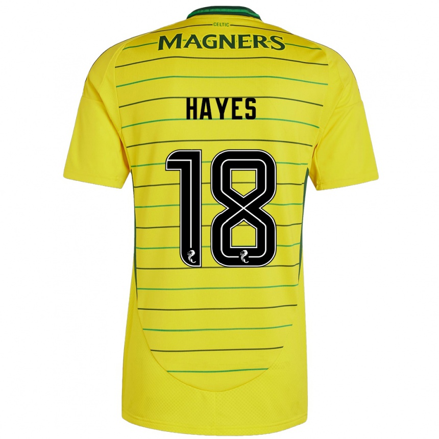 Kids Football Caitlin Hayes #18 Yellow Away Jersey 2024/25 T-Shirt Canada