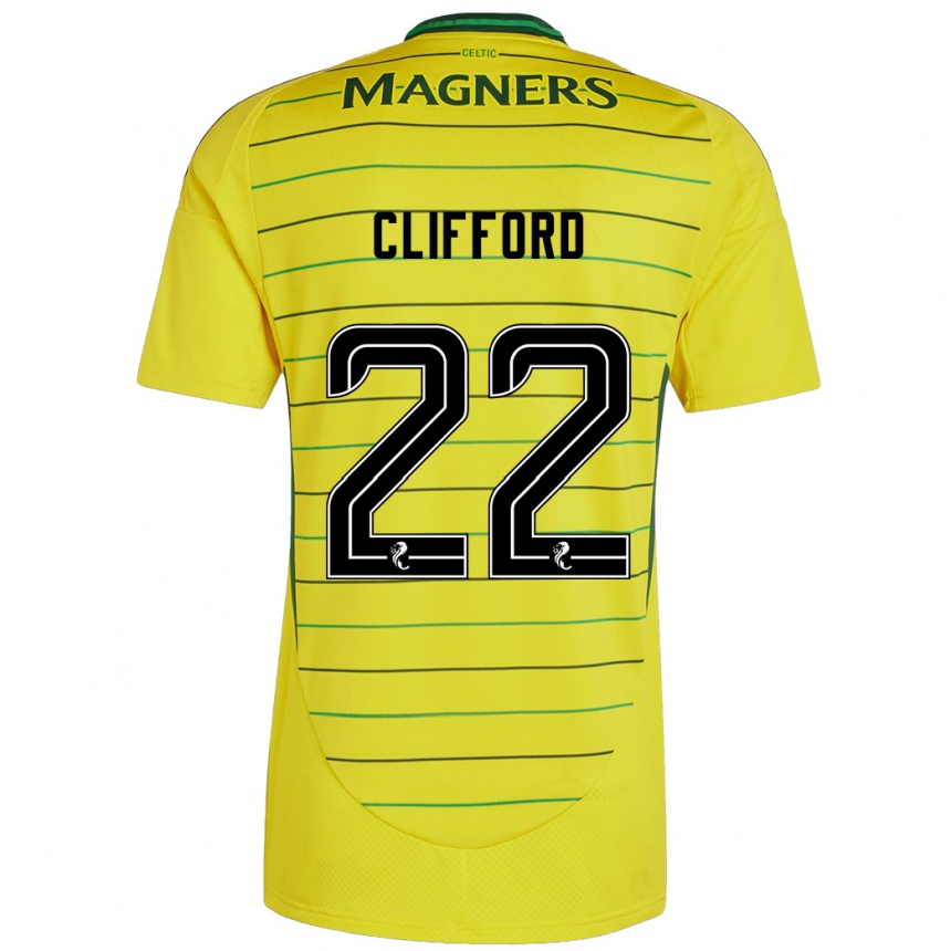 Kids Football Lucy Ashworth-Clifford #22 Yellow Away Jersey 2024/25 T-Shirt Canada