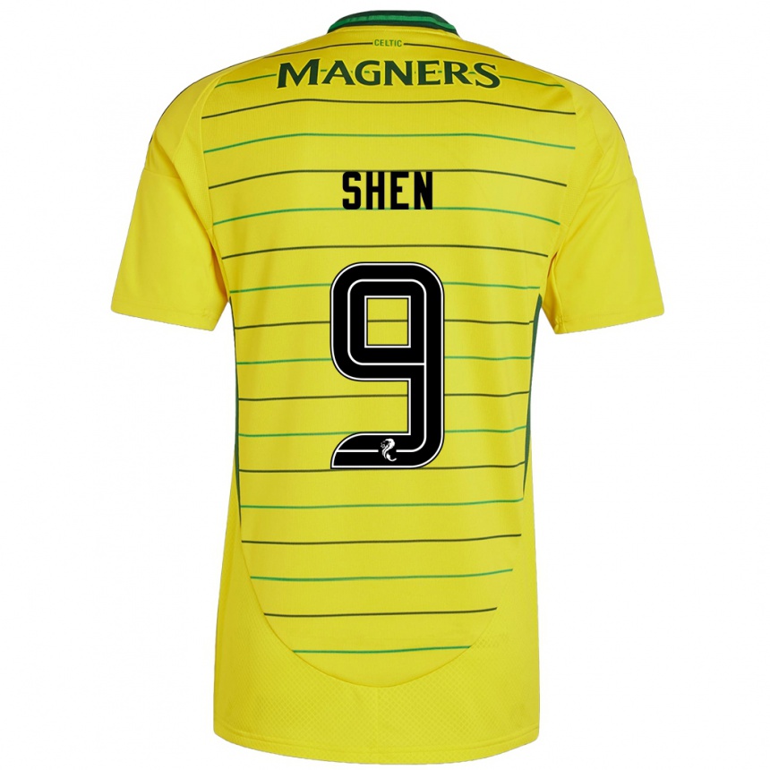 Kids Football Shen Mengyu #9 Yellow Away Jersey 2024/25 T-Shirt Canada