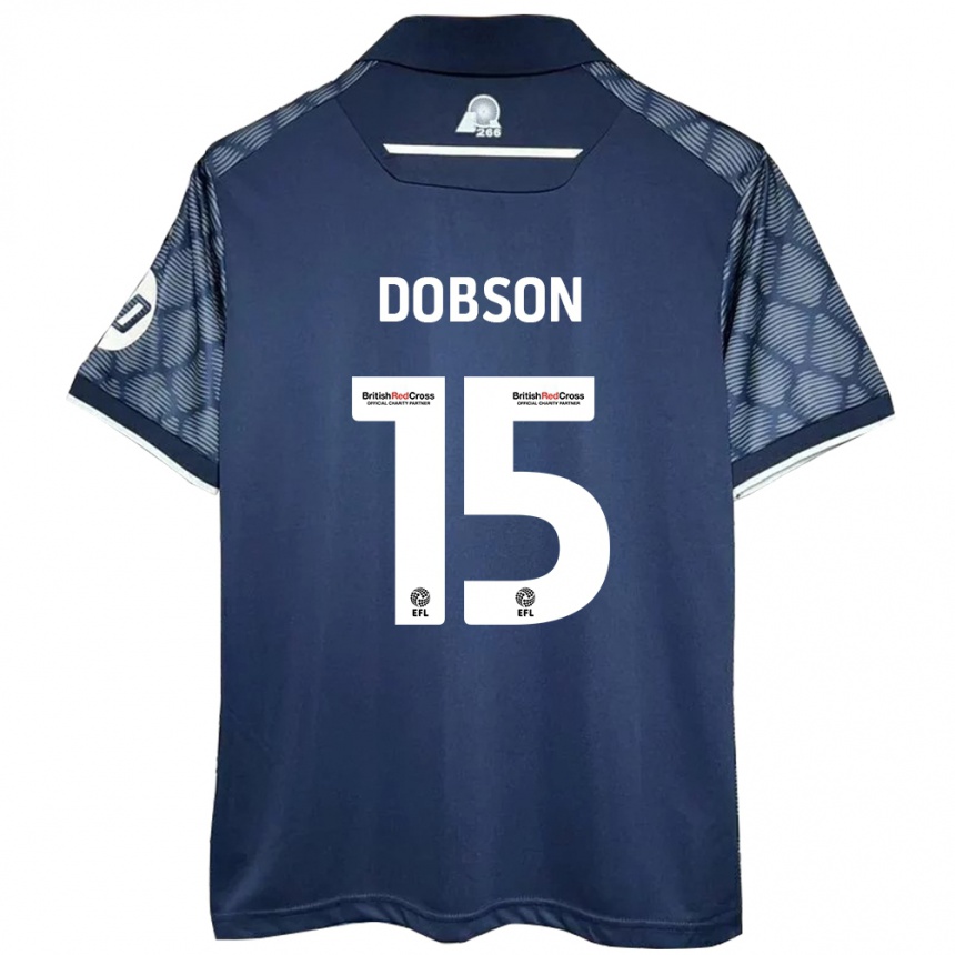 Kids Football George Dobson #15 Black Away Jersey 2024/25 T-Shirt Canada