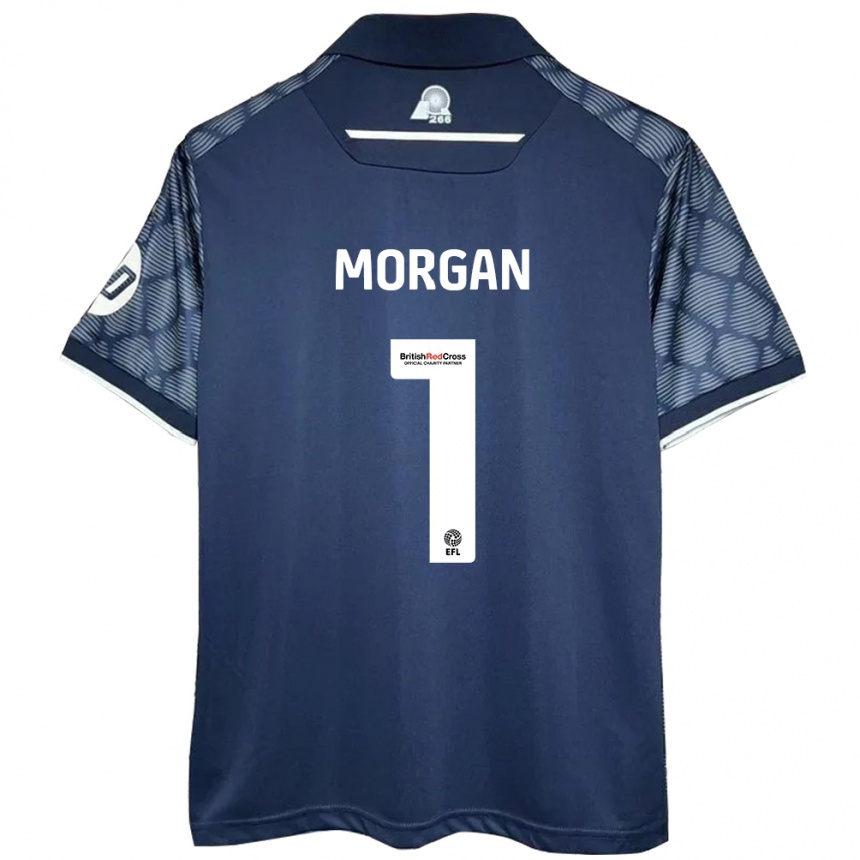 Kids Football Delyth Morgan #1 Black Away Jersey 2024/25 T-Shirt Canada