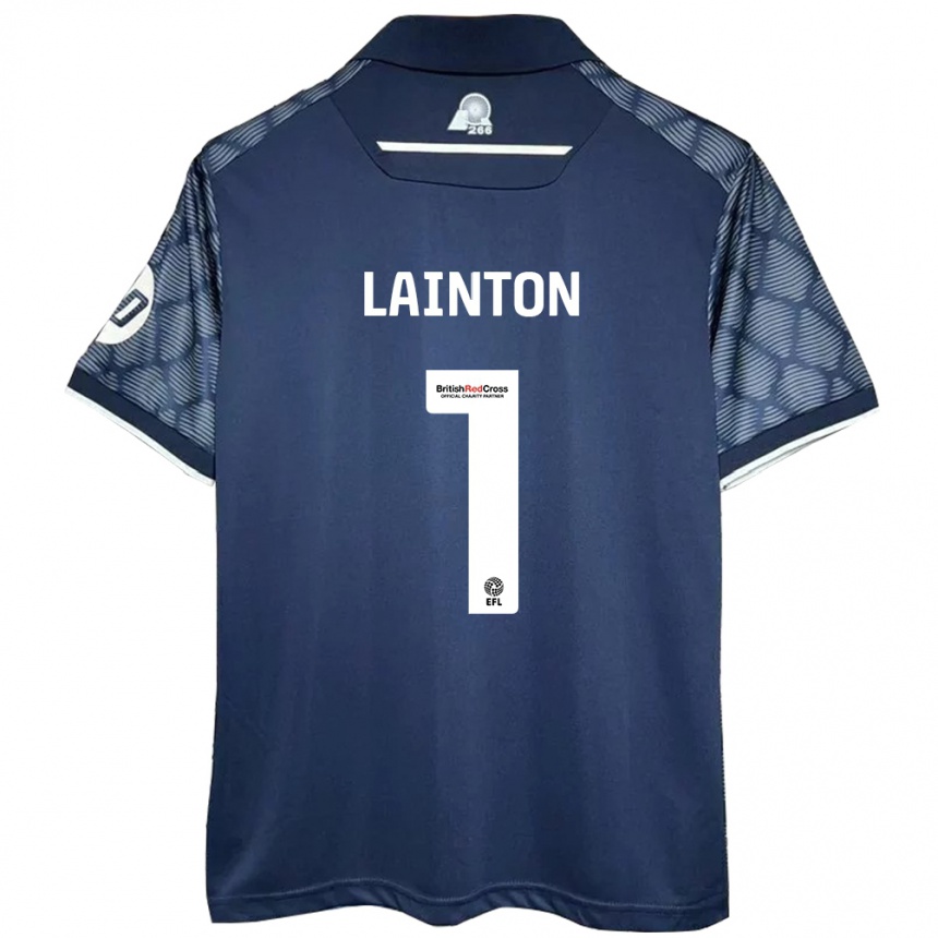 Kids Football Rob Lainton #1 Black Away Jersey 2024/25 T-Shirt Canada