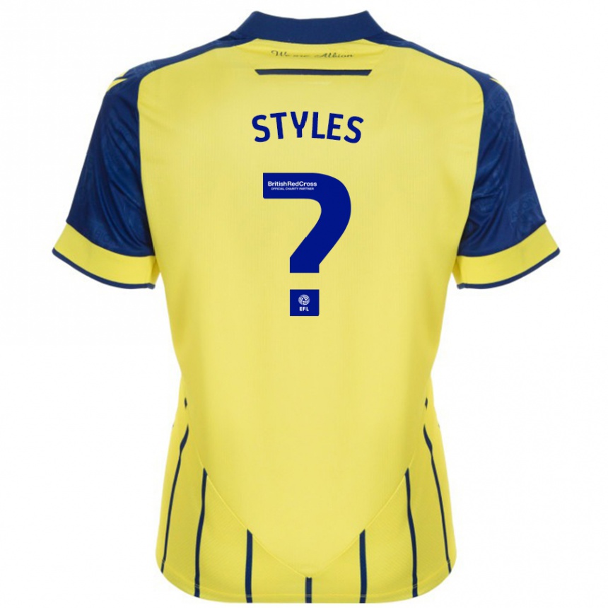 Kids Football Callum Styles #0 Yellow Blue Away Jersey 2024/25 T-Shirt Canada