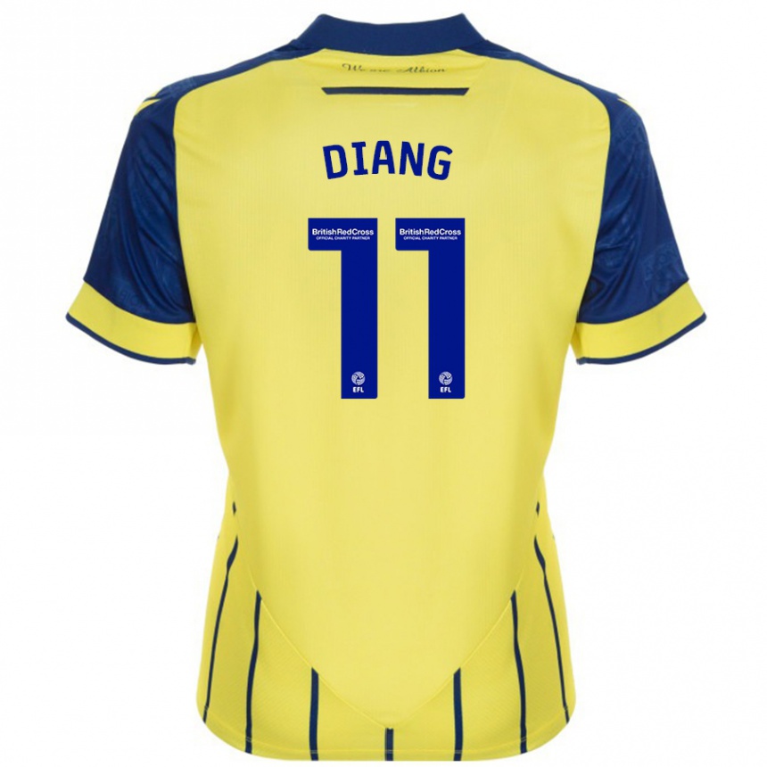 Enfant Football Maillot Grady Diangana #11 Jaune Bleu Tenues Extérieur 2024/25 Canada