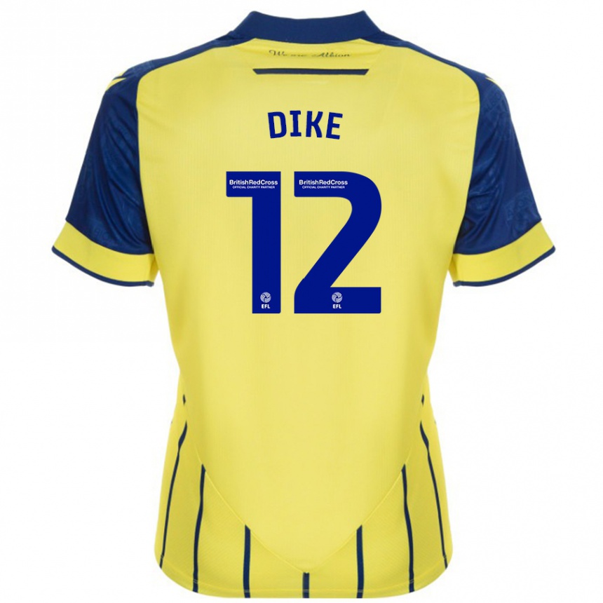 Enfant Football Maillot Daryl Dike #12 Jaune Bleu Tenues Extérieur 2024/25 Canada