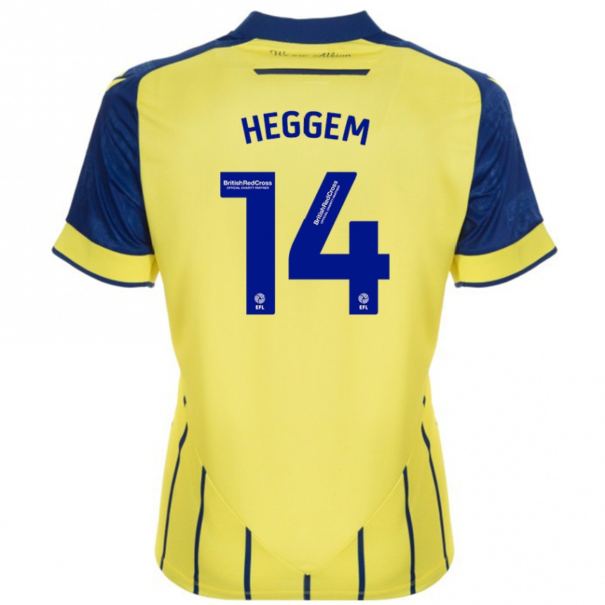 Kids Football Torbjørn Heggem #14 Yellow Blue Away Jersey 2024/25 T-Shirt Canada