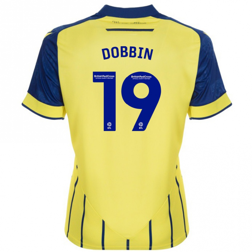 Kids Football Lewis Dobbin #19 Yellow Blue Away Jersey 2024/25 T-Shirt Canada