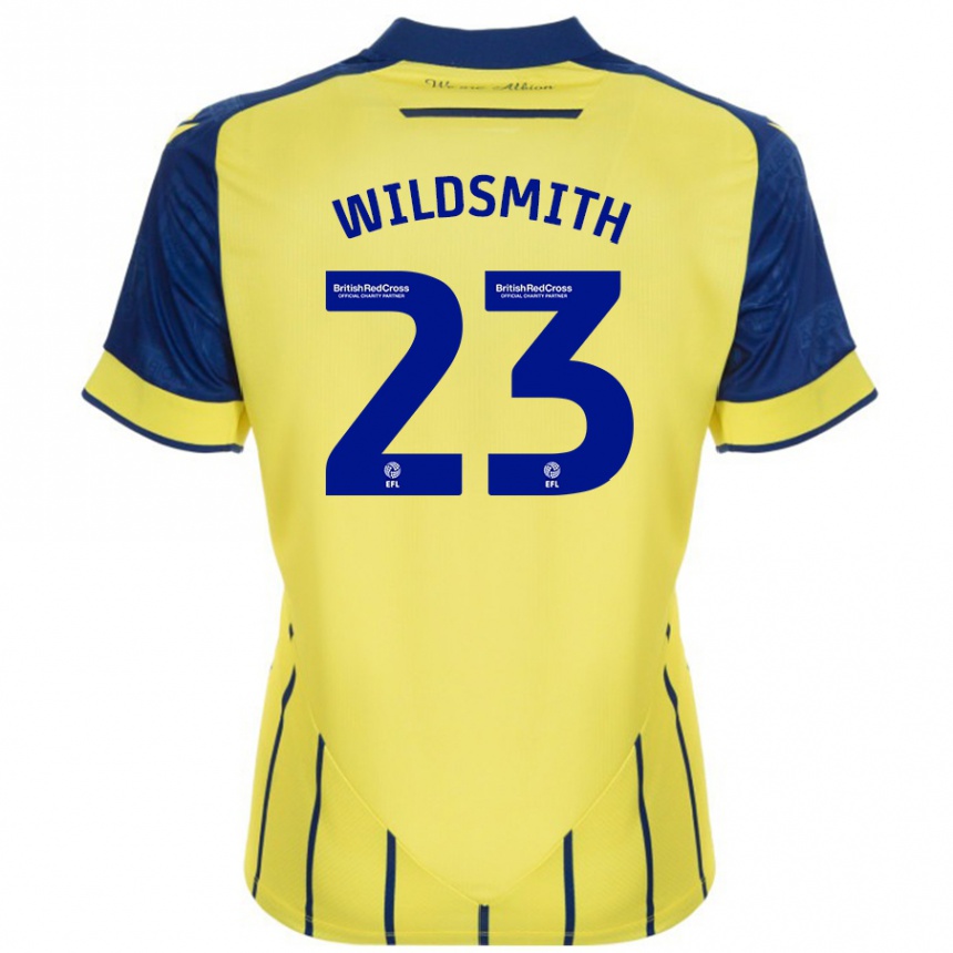 Kids Football Joe Wildsmith #23 Yellow Blue Away Jersey 2024/25 T-Shirt Canada