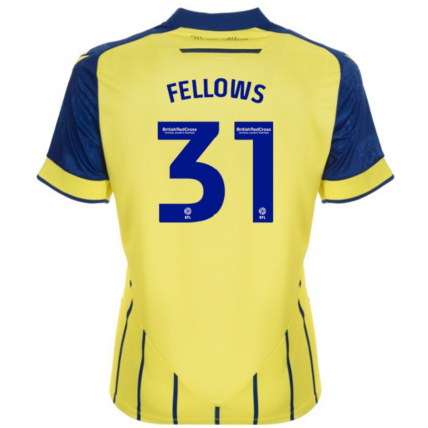 Enfant Football Maillot Tom Fellows #31 Jaune Bleu Tenues Extérieur 2024/25 Canada