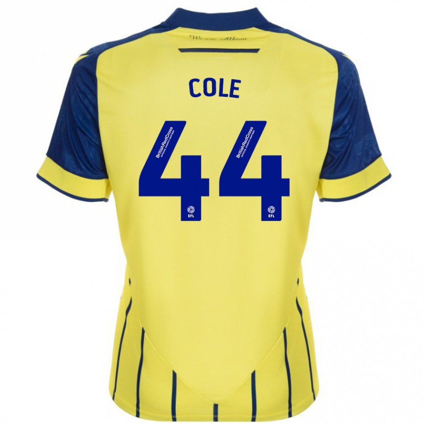 Kids Football Devante Cole #44 Yellow Blue Away Jersey 2024/25 T-Shirt Canada