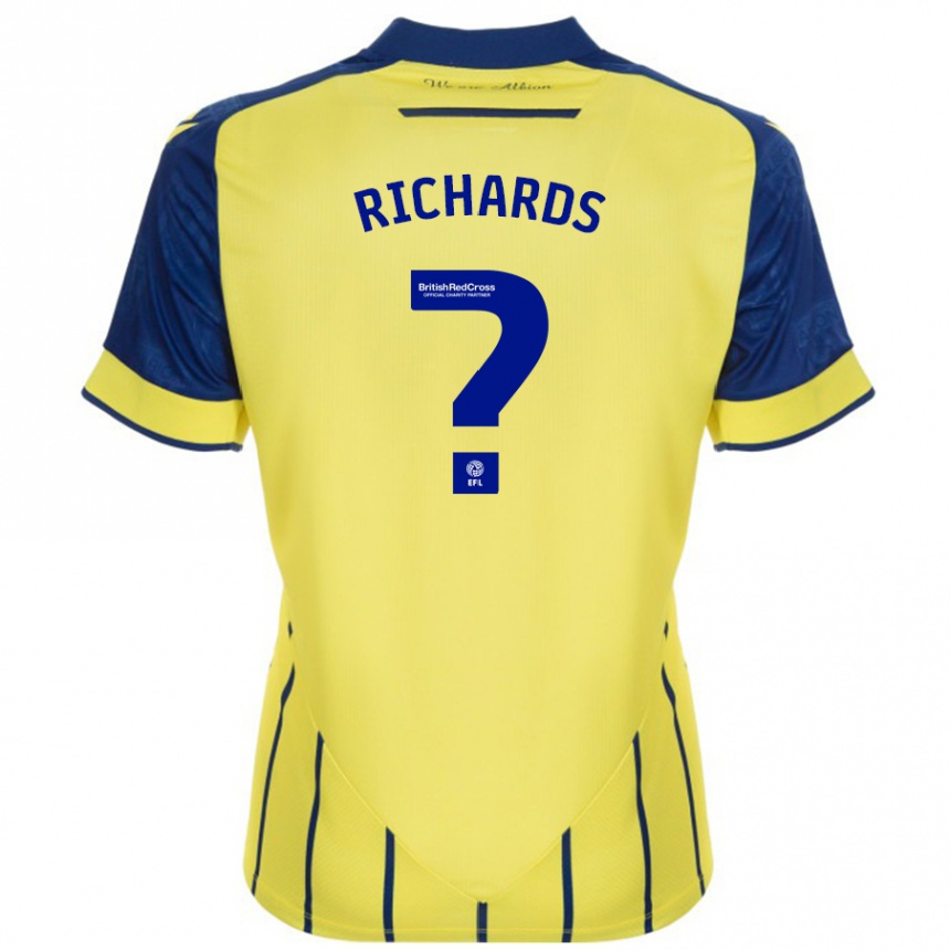 Kids Football Matt Richards #0 Yellow Blue Away Jersey 2024/25 T-Shirt Canada