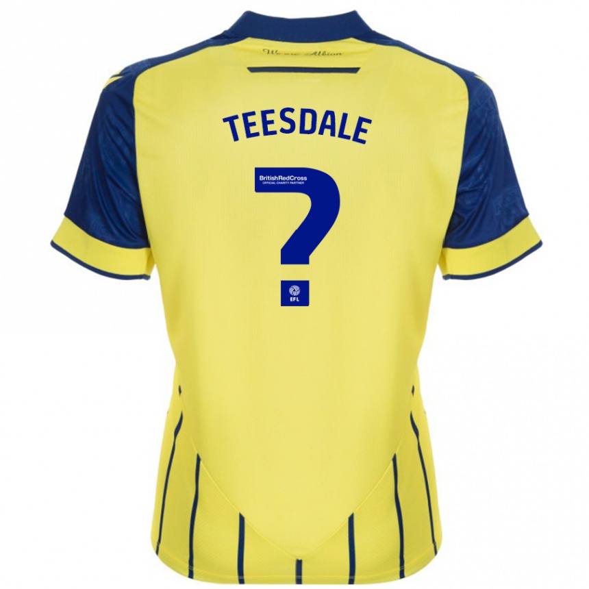 Kids Football Finn Teesdale #0 Yellow Blue Away Jersey 2024/25 T-Shirt Canada