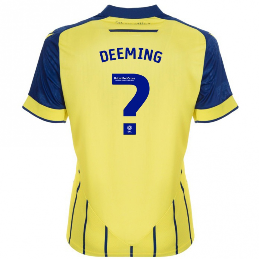 Enfant Football Maillot Cole Deeming #0 Jaune Bleu Tenues Extérieur 2024/25 Canada