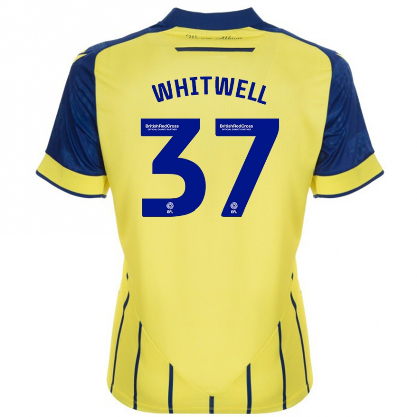 Kids Football Harry Whitwell #37 Yellow Blue Away Jersey 2024/25 T-Shirt Canada