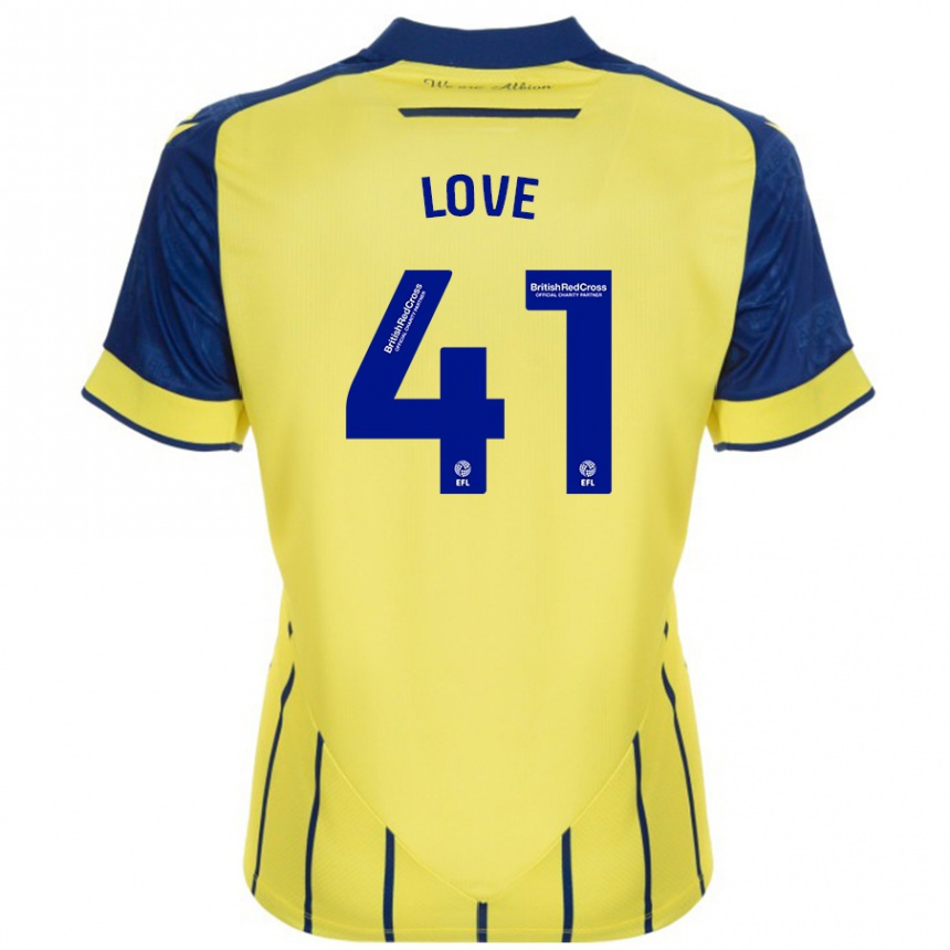 Kids Football Layton Love #41 Yellow Blue Away Jersey 2024/25 T-Shirt Canada