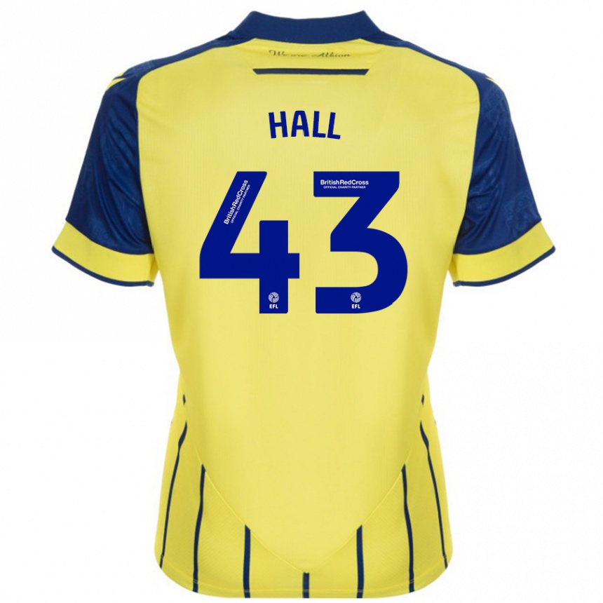 Kids Football Reece Hall #43 Yellow Blue Away Jersey 2024/25 T-Shirt Canada