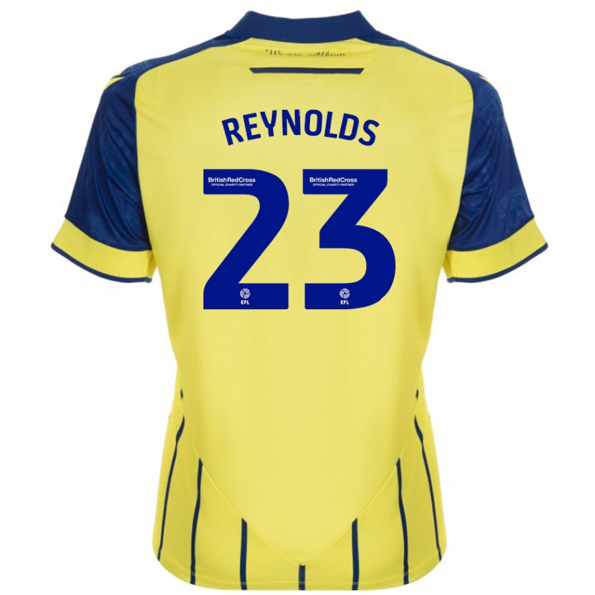 Kids Football Taylor Reynolds #23 Yellow Blue Away Jersey 2024/25 T-Shirt Canada