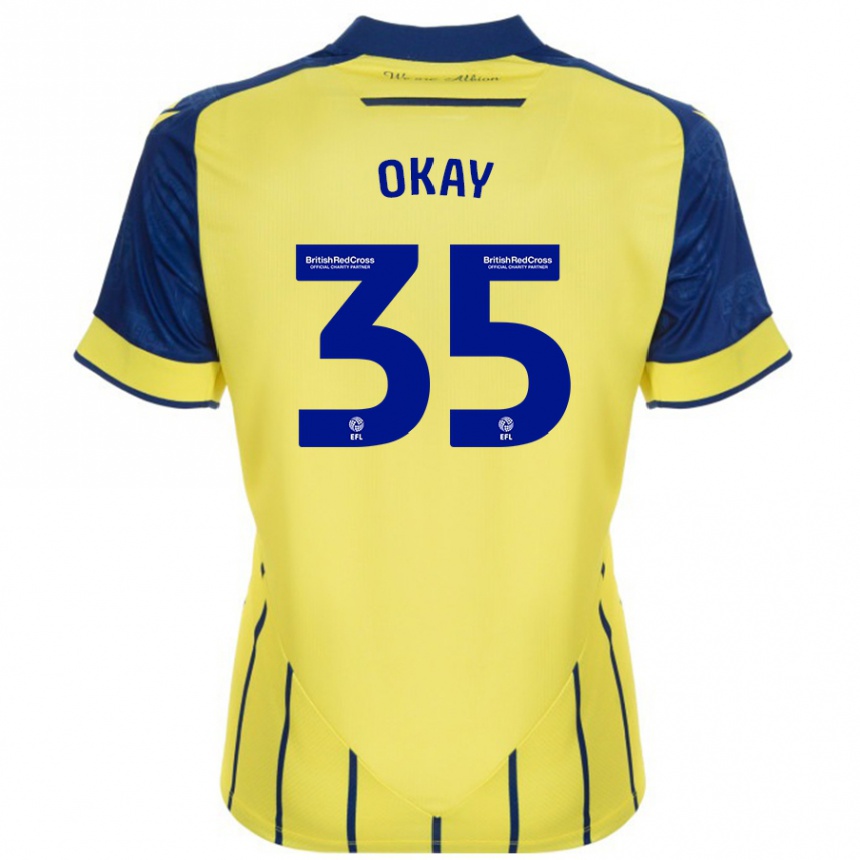 Enfant Football Maillot Okay Yokuşlu #35 Jaune Bleu Tenues Extérieur 2024/25 Canada