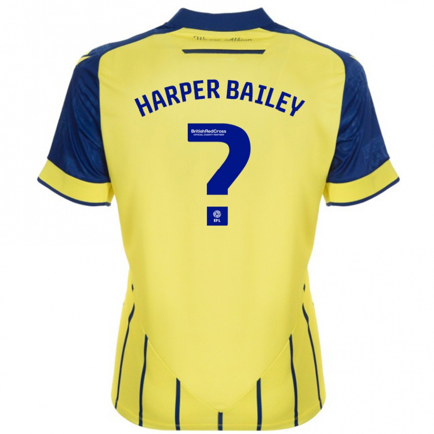 Enfant Football Maillot Aaron Harper-Bailey #0 Jaune Bleu Tenues Extérieur 2024/25 Canada