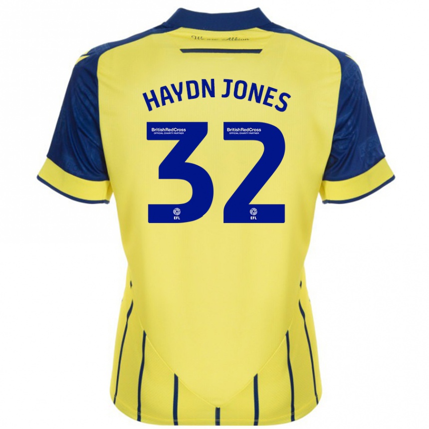 Enfant Football Maillot Mackenzie Haydn-Jones #32 Jaune Bleu Tenues Extérieur 2024/25 Canada