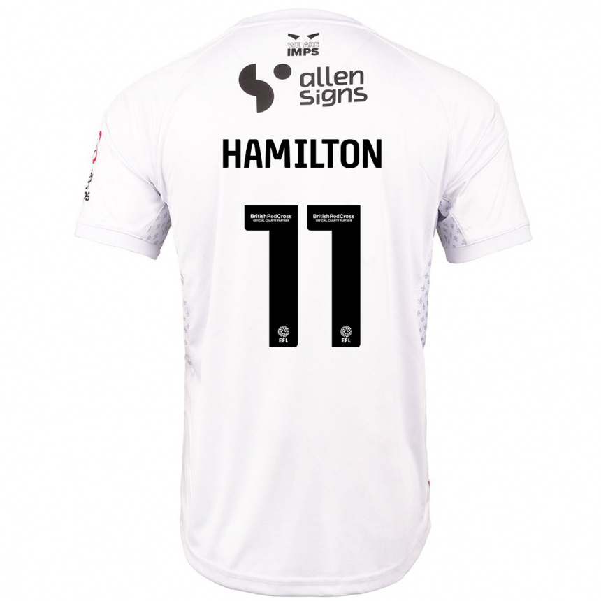 Enfant Football Maillot Ethan Hamilton #11 Rouge Blanc Tenues Extérieur 2024/25 Canada