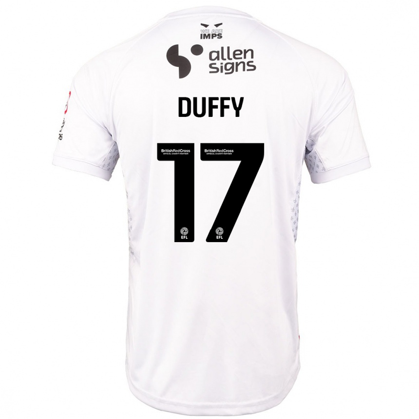 Enfant Football Maillot Dylan Duffy #17 Rouge Blanc Tenues Extérieur 2024/25 Canada