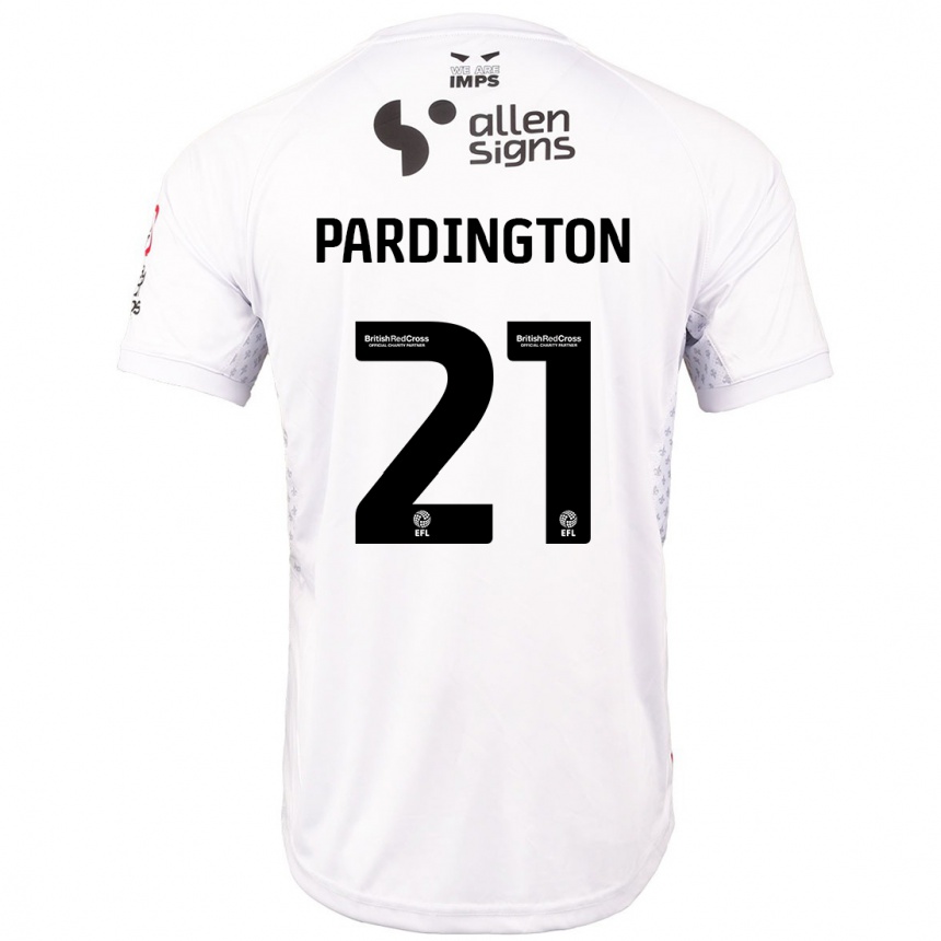 Kids Football Jamie Pardington #21 Red White Away Jersey 2024/25 T-Shirt Canada