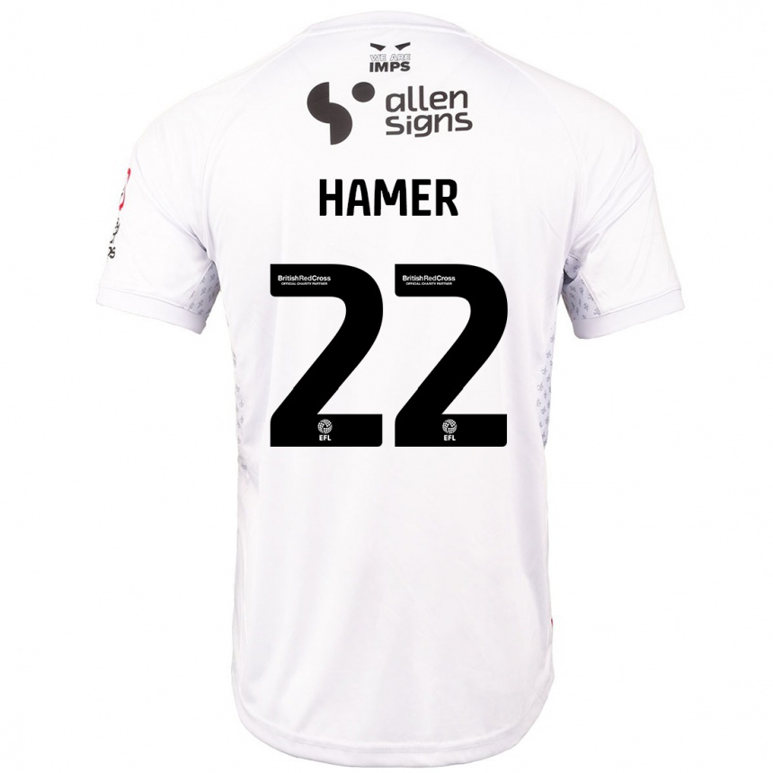 Enfant Football Maillot Tom Hamer #22 Rouge Blanc Tenues Extérieur 2024/25 Canada