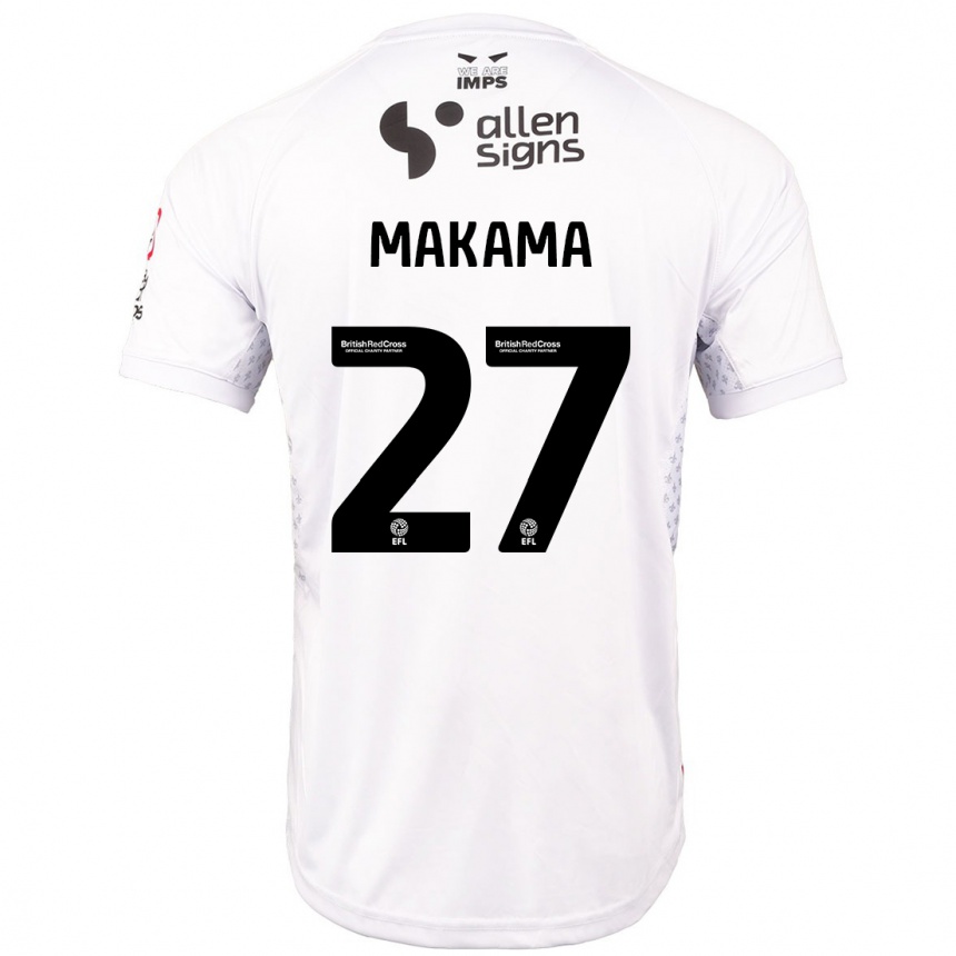 Enfant Football Maillot Jovon Makama #27 Rouge Blanc Tenues Extérieur 2024/25 Canada