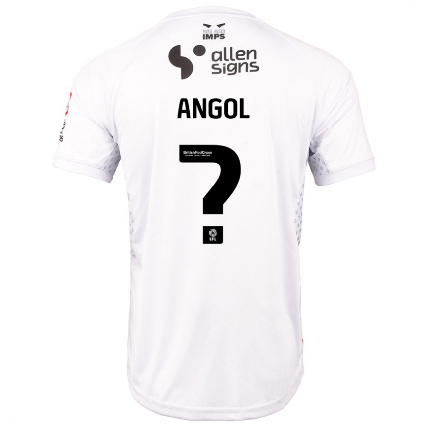 Kids Football Mekhi Angol #0 Red White Away Jersey 2024/25 T-Shirt Canada