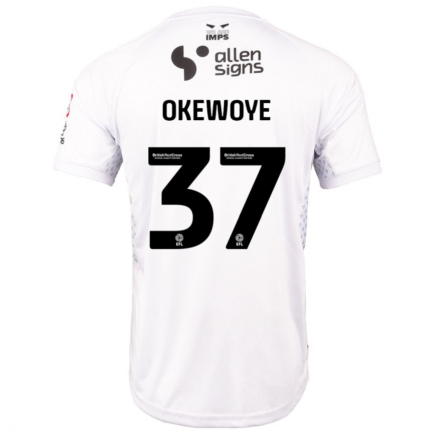 Kids Football Gbolahan Okewoye #37 Red White Away Jersey 2024/25 T-Shirt Canada