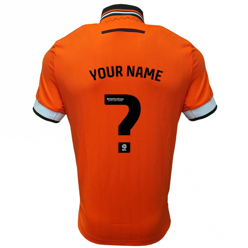 Enfant Football Maillot Votre Nom #0 Orange Blanc Tenues Extérieur 2024/25 Canada