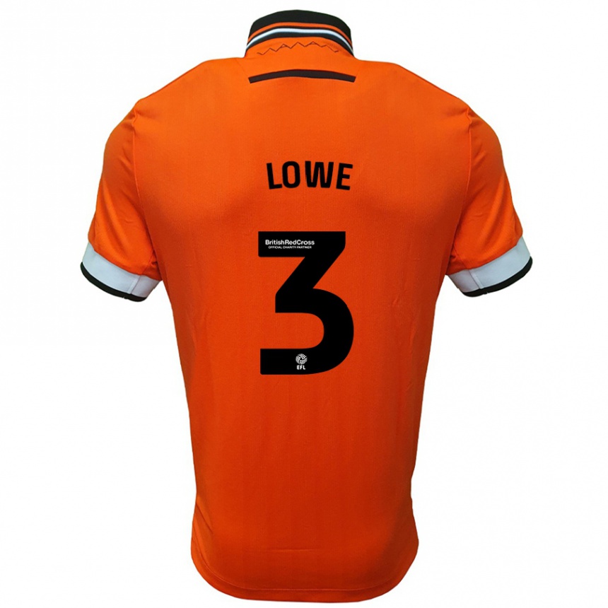 Enfant Football Maillot Max Lowe #3 Orange Blanc Tenues Extérieur 2024/25 Canada