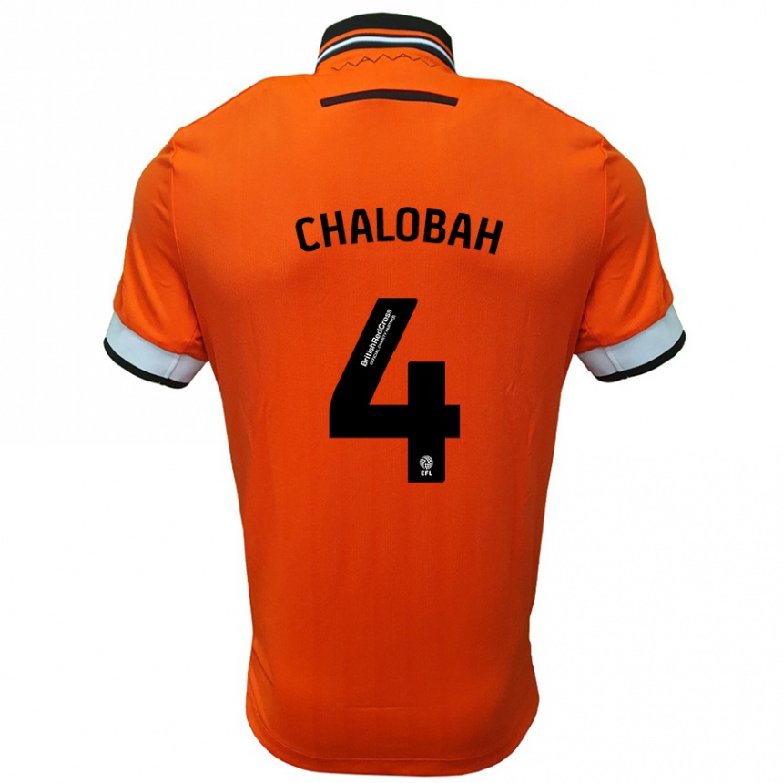 Enfant Football Maillot Nathaniel Chalobah #4 Orange Blanc Tenues Extérieur 2024/25 Canada