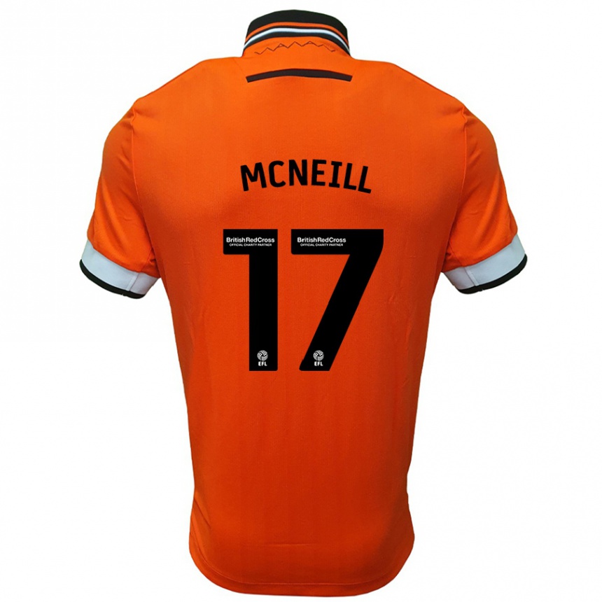 Kids Football Charlie Mcneill #17 Orange White Away Jersey 2024/25 T-Shirt Canada