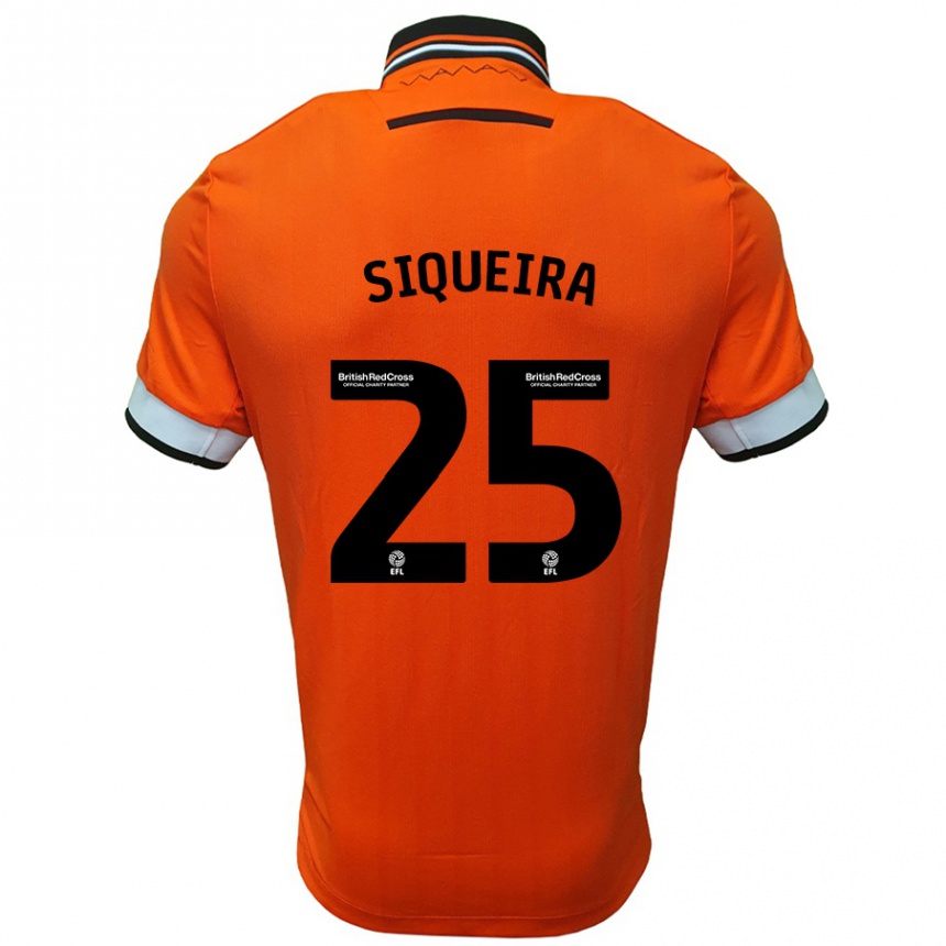 Enfant Football Maillot Guilherme Siqueira #25 Orange Blanc Tenues Extérieur 2024/25 Canada